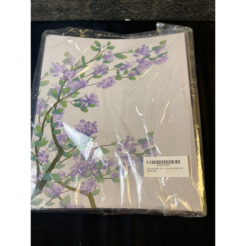Fashion Design 1 Inch‎ 3-Ring Binders 6 Pack Sunflowers and Purple Florals NEW